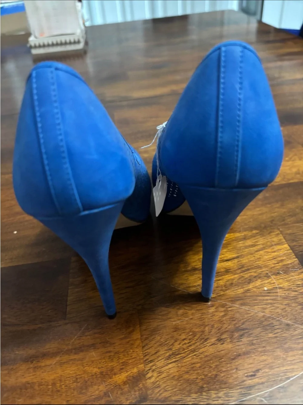 Apt. 9 Royal Blue Perforated Peep-Toe Heels